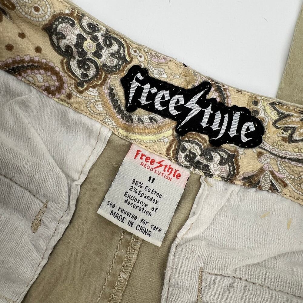 Vintage Freestyle Flare Khaki Skater Pants Size 11 - Picture 6 of 8